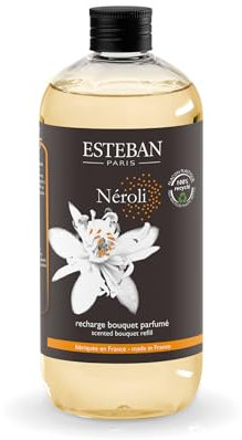 Esteban - 500 ml Duftnachfüllung - Duft Néroli - Nachfüllung Für Duftbouquet oder Raumduftgerät - Innere Raffinesse - 6 Monate Duft - Pflanzlicher Alkohol - Flasche Recyclebar