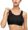 Deyllo Women's Sports Bra High Impact Plus Size Sports Bra Wirefree Workout Running Yoga Bra(Black,38F/DDD)