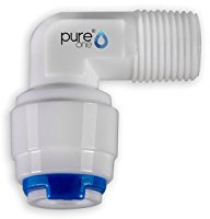 Pure One QF-13A Quick-Fitting - Schnellverbinder 1/4 auf 1/8 (AG) Zoll. Ausführung: Ellenbogen | L-Form. Schlauch-Zubehör für Umkehr-Osmose, Wasser-Installationen oder Kühlschranksysteme
