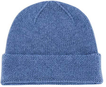 Love Cashmere Herren 100% Kaschmir-Mütze Hut - Denimblau - Handgefertigt in Schottland - UVP €120