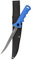 Fladen Filetiermesser mit Einer 18cm Klinge aus Edelstahl mit Titaniumbeschichtung, 14cm Griff blau, rutschfest, inkl. Nylon-Scheide