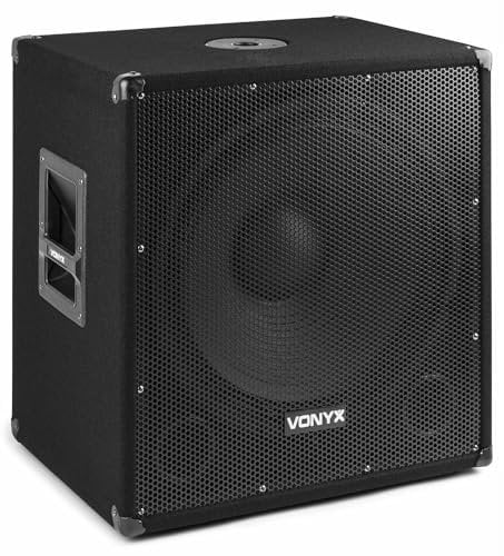 Vonyx SMWBA18 - Subwoofer Attivo da 18(46 cm) PA, Subwoofer da 1000 W max, 500 Watt, 2 Amplificatori Full Range da 250 W, Bluetooth, Lettore Multimediale MP3, Porta USB/SD, Incl Telecomando