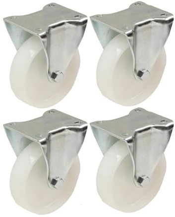 125mm 5 inch nylon castors - heavy duty fixed castors set - set of 4