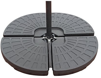 CONCEPT USINE | Poids de lestage Parasol Pied en Croix | Lot de 4 Dalles à Lester Polyéthylène Haute Densité | A remplir d'eau ou de Sable : 13L par Dalle | Résiste Chocs & Intempéries Imperméables