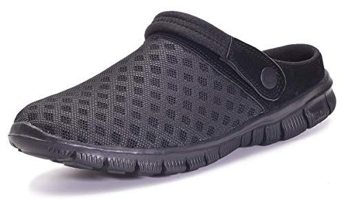 Sandali da Spiaggia Antiscivolo Pantofole Estate Traspirante Ciabatte Outdoor Zoccoli e sabot per Uomo Donna,Nero,EU43