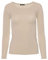 Easy Young Fashion - Damen Basic Rundhals Shirt - Langarm Unterziehshirt - Skinny Fit 1093 - Beige S