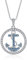 Halskette ANKER BLAU Anhänger aus 925 Silber maritim Kristalle blau weiß Geschenke für Frauen, Schwester, Mutter, Tochter inkl. Schmuckbox