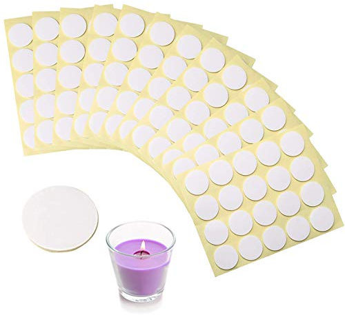 240 Pcs Candle Wick Stickers, Wax Wick Sticker Double-Sided Round Heat Resistance Stickers for Candle DIY Making (B2)