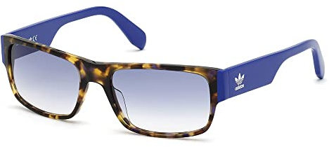 Adidas Originals - Sonnenbrille für Herren OR0007 - Form rechteckig, Farbe farbiges Havana, Gläsern farbe schattiertes Blau,