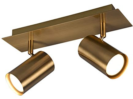 Trio Leuchten Spotbalken Marley 802400204, Metall Altmessing, exklusiv 2x GU10