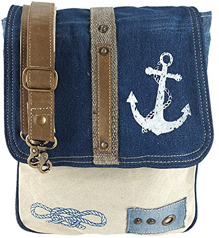 Sunsa Damen Messenger Bag Umhängetasche Handtasche, aus Jeans/Canvas & Leder. Große Crossbody Tasche Schultertasche, Geschenkideen für Frauen/Mädchen, nachhaltige Produkte 52586