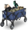 Outvita Chariot de Plage Pliable pour Extérieur Camping、Jardin | Capacité 100 kg | Poignée Réglable, Chariot de Transport à roulettes Tout Terrain - Bleu
