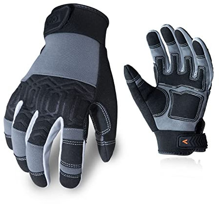 Vgo – Paire de gants de travail de sécurité, gants de construction, gants de jardinage de mécanicien, légers et moyens (taille M, SL7716)
