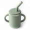 LOVE DEPOT Toddler Straw Cup, Food Grade Silicone Sippy Cup No-Spill Toddler Cup with 2 Handles, BPA Free, 150 ml (Sage)