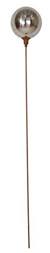 FRANK FLECHTWAREN Metallstecker Kugel Gartenstecker, Blumenstecker Kugel Ø 15 cm, GH 118 cm, Modern, vielseitig anwendbar