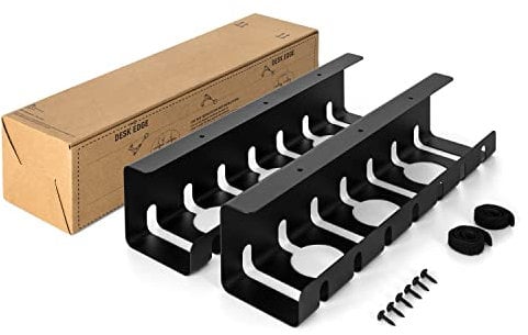 Scanfield Organizador Cables Escritorio Set 2, Bandeja Organizador Escritorio, Bandeja Cables para Escritorios Robusto y Espacioso, Evita Sobre Calentamiento, Estante Modular para Ordenar Cables