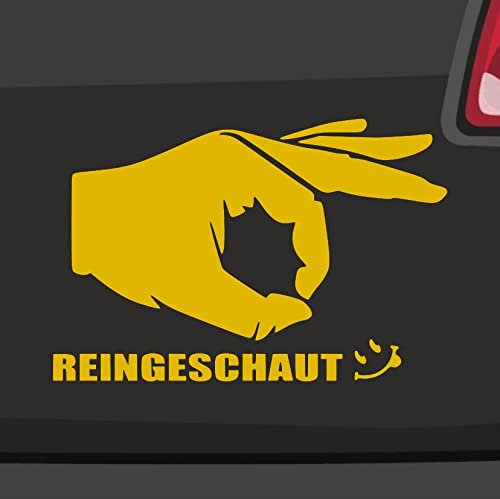 Reingeschaut Aufkleber -6 Größen 21 Farben- Finger Spiel Smiley Schlag erwischt