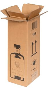 Gin Versandkarton 1er - Flaschenversandkarton für eine Flasche Gin - stabile Versandkartons 10 Stück - 40 Stück (10)