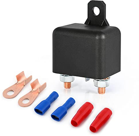EHDIS Trennrelais 12V 200A 4 Pin, Batterie Trennrelais mit 2 Pin-Abdruck + 2 Terminal, Relais für Car, Auto, Motorrad, Truck
