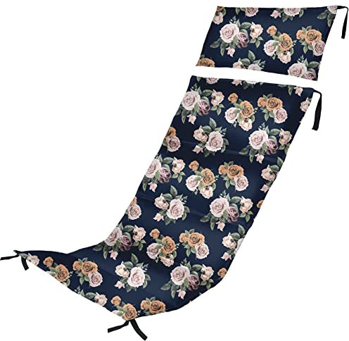 Ferocity Roses Coussin pour Chaise Longue Tapisserie d'ameublement Déperlante Pliable Coussin en Polyester de Haute Qualité avec Laine de Coton Couleur des Roses [145]