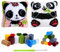 Kinsinder 2 Stück Kissenbezug Knüpfset Panda, Knüpfkissen Set, Knüpfteppich Zum Selber Knüpf-Sets, DIY Knüpfteppich Knüpfpackung, Latch Hook Kits für Kinder und Erwachsene