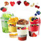 Yogurt Pots Reusable 20 Oz Overnight Oats Container with Lid & Spoon BPA free Breakfast Pots to GO Cereal On the Go Dishwasher Safe Lunch Oatmeal Jars (Set of 4 (Red, Cream, Green, Yellow))