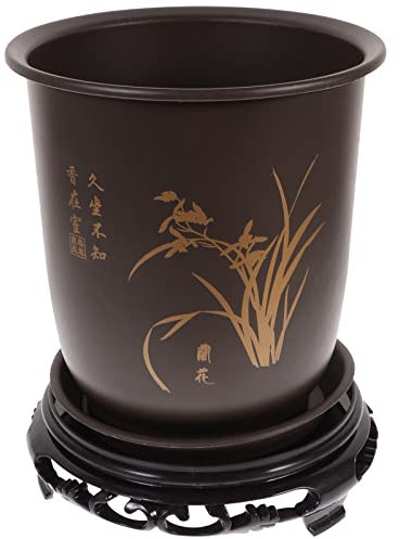 GANAZONO 1 Set großer Kunststoff-Übertopf im chinesischen Vintage-Stil, dekorativer Blumentopf mit Ausstellungsständer, Sukkulenten-Töpfe, Kaktus-Bonsai-Behälter für Pothos, Orchidee, Orchideentöpfe