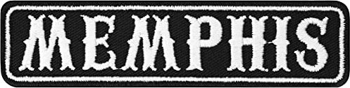 Biker Patch Memphis Kutten Aufnäher Stadt Memphis Biker Namensschild USA | MC Motorcycle Club Rankpatch Aufbügler | US Abzeichen Motorbike Rangabzeichen |100x25mm