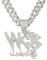 MAYIYAHO Brief Iced Out Kette Anhänger Halskette mit Tennis Kuban Link Kette Halskette für Männer Frauen Mode Schmuck Geschenk
