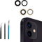 2PCS Max Sapphire Posteriore Fotocamera Posteriore Vetro Lente di Ricambio per iPhone 12 per iPhone 12 Mini con Adesivo Preinstallato e Kit di Strumenti di Riparazione (per iPhone 12/12 Mini)