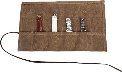 YYchan Scatola per 6 orologi, per orologi, da viaggio, per attrezzi, realizzata a mano, in tela cerata