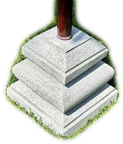 Darthome Grey Terrazzo Bali Parasol Base 18kg Heavy Granite Marble Garden Umbrella Stand