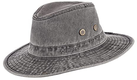 SCIPPIS Sonora Baumwollhut, Sonnenhut, Regenhut, Anglerhut, Freizeithut (as3, Alpha, s, m, schwarz)