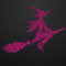 Glitzerdeals Iron-On Transfer Glitter Witch on Broom 16 Colours Pink Glitter Transfer Witch Glitter Flex Witch Motif Bling Iron On Witch