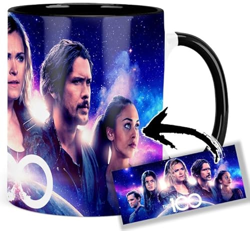 The 100 Eliza Taylor Paige Turco Bobby Morley Tasse Innen & Henkel Schwarz Keramikbecher Mug
