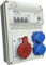 RoadEu - Coffret de chantier 16A 5P, 2x Prises - Disjoncteur Différentiel - Disjoncteur LS C16A - Répartiteur de courant de chantier IP44 - Prise industrielle Murale