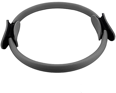 KOSDFOGE Pilates Ring Circle, Fitness Ring Magic Circle, 4 Farben 1,4 Zoll Dual Grip Yoga Ring Widerstandskreis Für Oberschenkel Und Beine Fitness(Schwarz)
