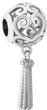 Streetculture Hängende Quaste Muster Kugel - 925 Silber Charm Sammelband Bettelarmband Anhänger Schmuck Zubehör Sterlingsilber