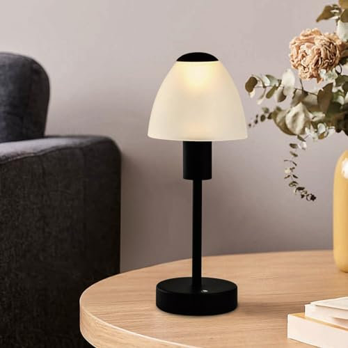 LQWELL® LED Tischlampe Touch Tischleuchte Kabellos Nachttischlampe Akku Typ C USB Wiederaufladbar Lichtintensität einstellbar für Drinnen Restaurant Wohnzimmer Schlafzimmer Abendessen Hotel Bar