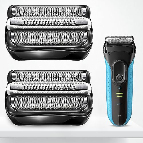 32b Scherkopf für Braun Series 3, Scherblatt Kompatibel mit Braun Series 3 Proskin, Ersatzscherkopf für Braun 3040s 3020s 3010s 3050s 3070cc 3080s, Zubehör für Braun Elektrorasierer S3【2 Stück】