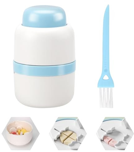 Tablettenteiler, Tablettenschneider, Tablettenteiler für alle tabletten kostenlos, Multifunktionaler Medikamentenbox, Tragbar, 1 in 2 unterteilt, 1 in 4 unterteilt (Blau)