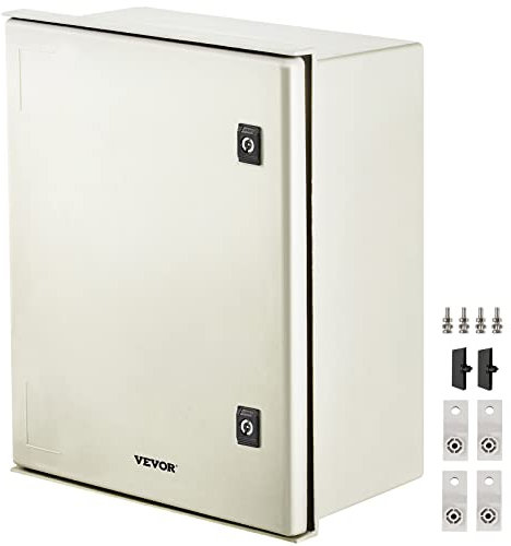 VEVOR Gehäuse aus Glasfaser NEMA, 50 x 40 x 20 cm, Schaltschrank NEMA 4X, IP66, wasserdicht und staubdicht, elektrische Anschlussdose für den Innen- und Außenbereich, mit Montageplatte
