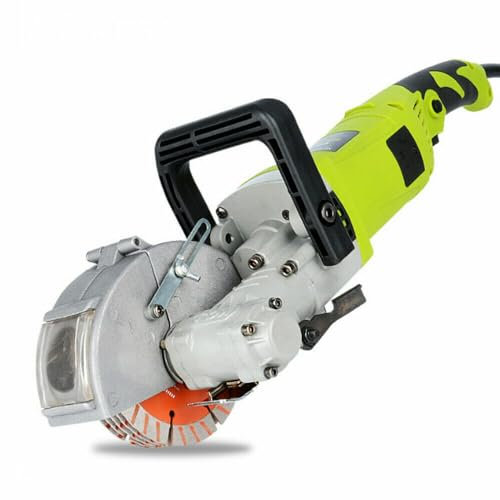 4000W Elektrische Mauernutfräse Schlitzfräse MauernutfräSe SäGeblatt Wasserpumpe MauernutfräSe Maschine,Mauerfräse Elektrische Wandfräse mit 5 Sägeblatt &Wasserpumpe für Ziegel Beton Marmor usw