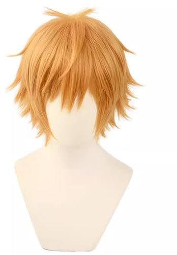 Anime Wig Chainsaw Man Cosplay Denji Wig,Short Yellow Wig Halloween Wig,Party Anime Show Cosplay Event Concerts Daily Wig