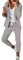 KDEIHT Hosenanzüge für Damen Anzug Business 2 Teilig Elegant Blazer Set Einfarbig Zweiteilig Revers Anzugjacke Hosenanzug Festlich Outfit Slim Fit Freizeitanzug Modern Büro Tracksuit