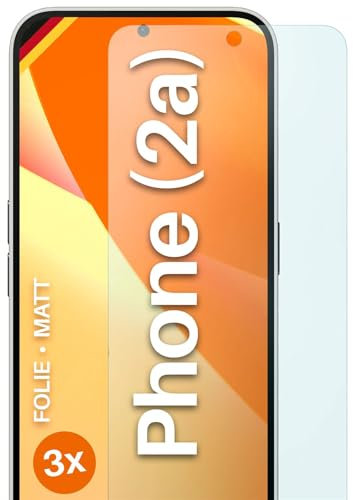moex® FlexProtect Lot de 3 films de protection d'écran mats compatibles avec Nothing Phone (2a) Film anti-reflets, film de protection d'écran mat, robuste et résistant aux rayures