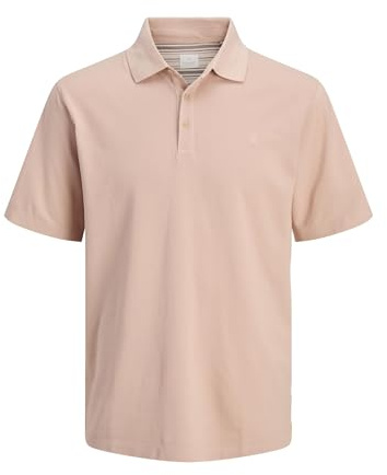 Jack & Jones Male Polo Shirt Plain Polo Shirt, Rose Dust, L
