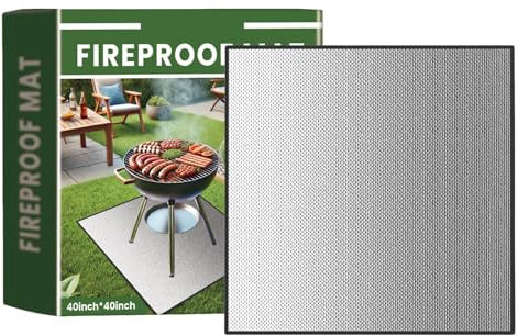 Esterilla de suelo para barbacoa, bajo la alfombrilla de barbacoa, resistente al fuego, esterilla de camping para debajo de la parrilla, impermeable, resistente al aceite, para camping, jardín
