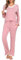 Lovasy Ensemble de Pyjama Femme Coton Sexy Hiver Grande Taille Pyjama Manche Longue Col en V 2 Pièces Sensuel Dentelle pour Automne Noël,Rose,M
