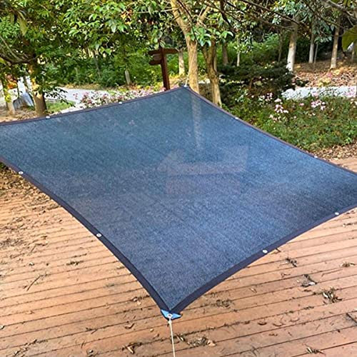 Tenda parasole in tessuto nero al 70% con occhielli rinforzati, materiale HDPE, telone a rete per serra, piante, pergola, cortile, patio, 6 x 8 m